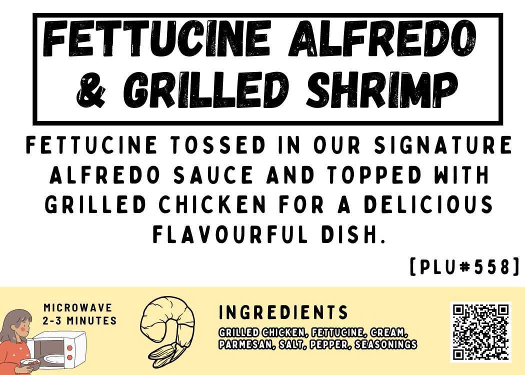 Fettucine Alfredo & Grilled Shrimp